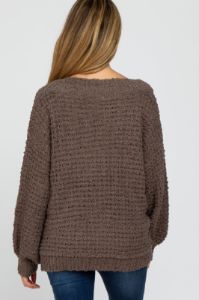 Mocha Chunky Knit Maternity Sweater sold by Pinkblush