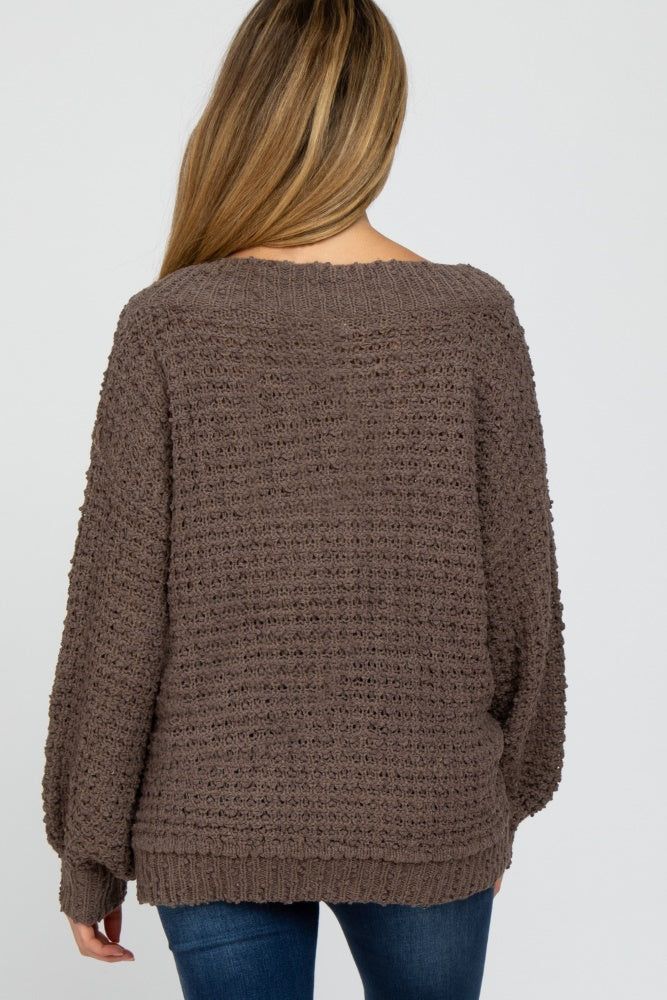 Mocha Chunky Knit Maternity Sweater sold by Pinkblush product image thumbnail 3