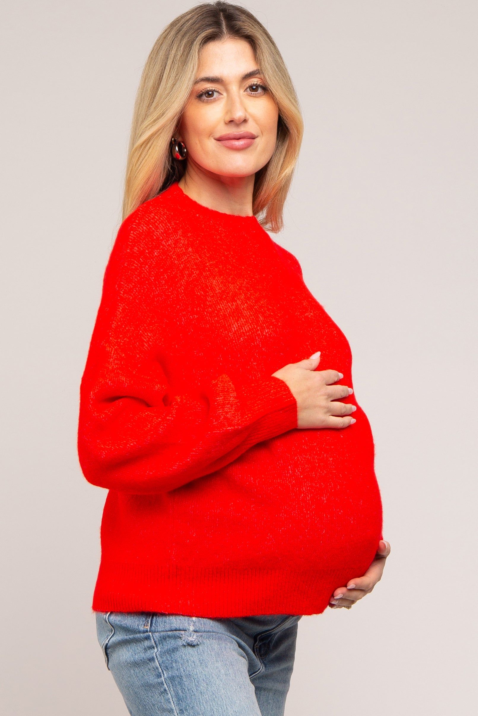 Red Bubble Sleeve Maternity Sweater sold by Pinkblush product image thumbnail 2