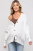 White Basic Ribbed Maternity Cardigan Sweater sold by Pinkblush