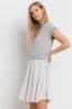 Grey Contrast Pleated Mini Dress sold by Pinkblush