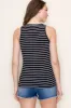 Navy Striped Rib Knit Tank Top sold by Pinkblush