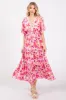 Fuchsia Multi-Color Floral Tiered Maternity Maxi Dress sold by Pinkblush