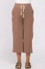 Taupe Ribbed Cropped Wide Leg Maternity Pants sold by Pinkblush
