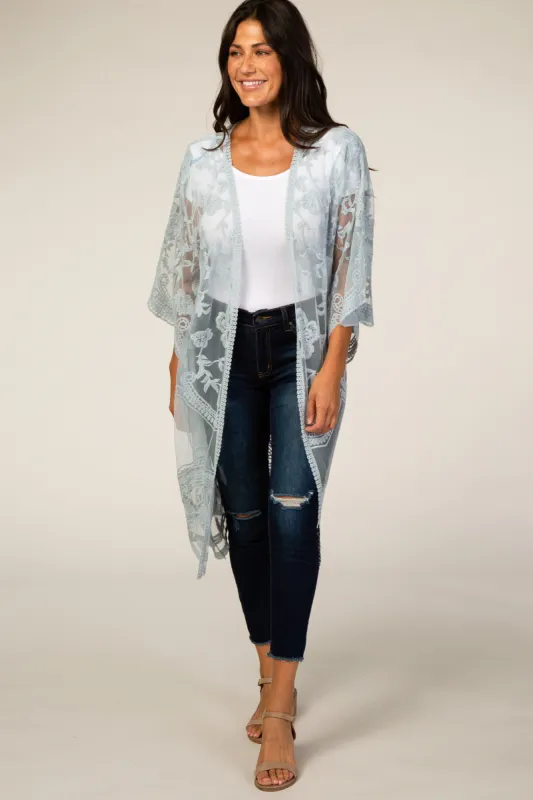 Light Blue Mesh Lace Cover Up sold by Pinkblush
