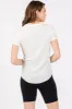 White Ribbed Short Sleeve Curved Hem Top sold by Pinkblush