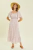 Ivory Floral Smocked Maternity Maxi Dress sold by Pinkblush