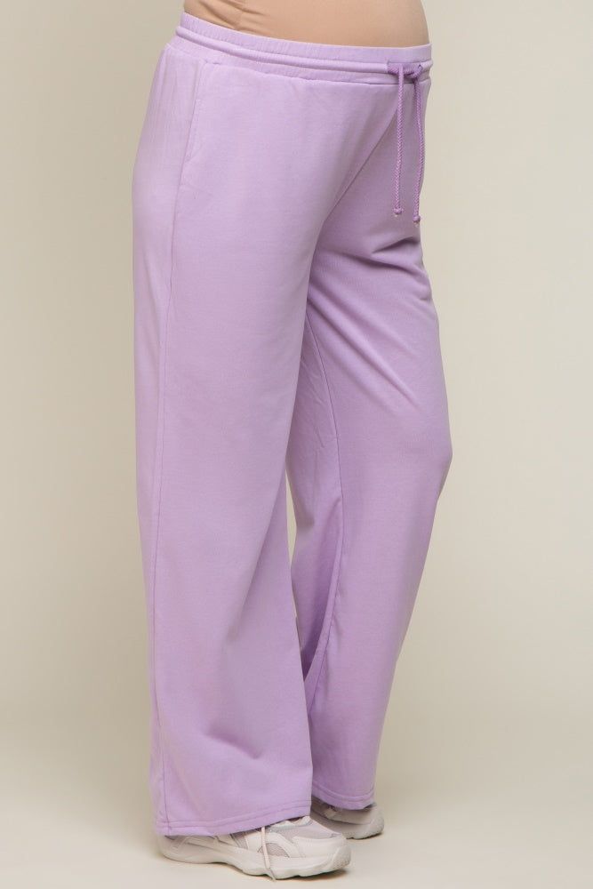 Lavender Drawstring Wide Leg Maternity Lounge Pants sold by Pinkblush product image thumbnail 3
