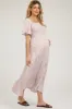 Ivory Floral Smocked Maternity Maxi Dress sold by Pinkblush