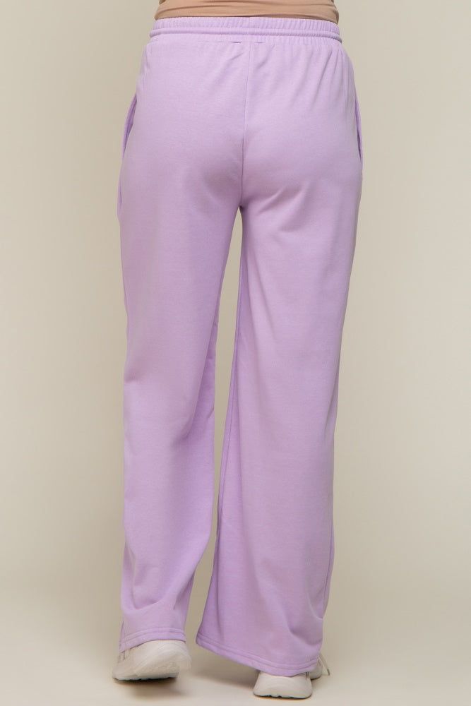 Lavender Drawstring Wide Leg Maternity Lounge Pants sold by Pinkblush product image thumbnail 4