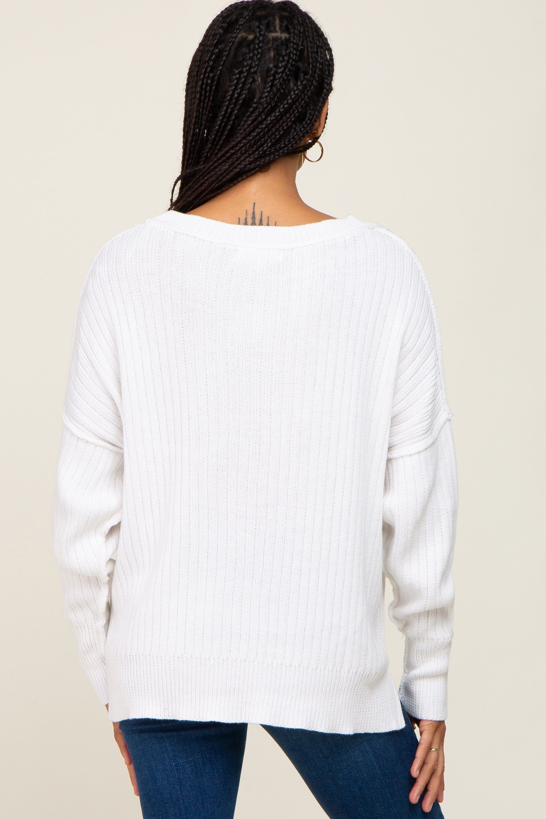 Ivory Ribbed Sweater sold by Pinkblush product image thumbnail 3