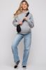 Heather Grey Front Pocket Hooded Fleece Maternity Sweatshirt sold by Pinkblush