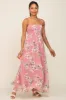 Mauve Floral Sleeveless Smocked Maternity Maxi Dress sold by Pinkblush