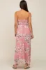 Mauve Floral Sleeveless Smocked Maternity Maxi Dress sold by Pinkblush