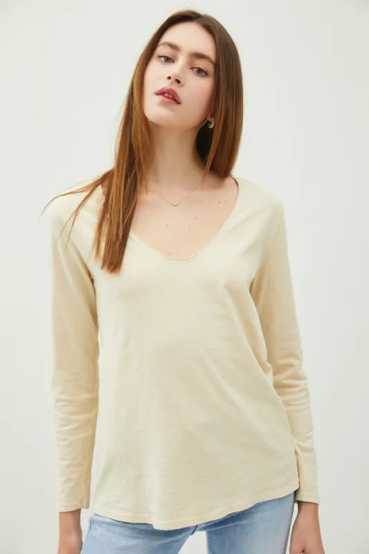 Beige Long Sleeve Shirt sold by Pinkblush
