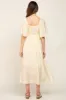 Cream Front Tie Ruffle Sleeve Maternity Midi Dress sold by Pinkblush