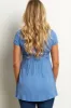 PinkBlush Blue Draped Front Maternity/Nursing Top sold by Pinkblush