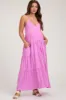Pink Tiered Sleeveless Maternity Maxi Dress sold by Pinkblush