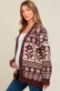 Mocha Printed Maternity Button Up Cardigan sold by Pinkblush