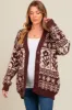 Mocha Printed Maternity Button Up Cardigan sold by Pinkblush