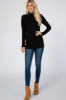 Black Ribbed Long Sleeve Mock Neck Top sold by Pinkblush