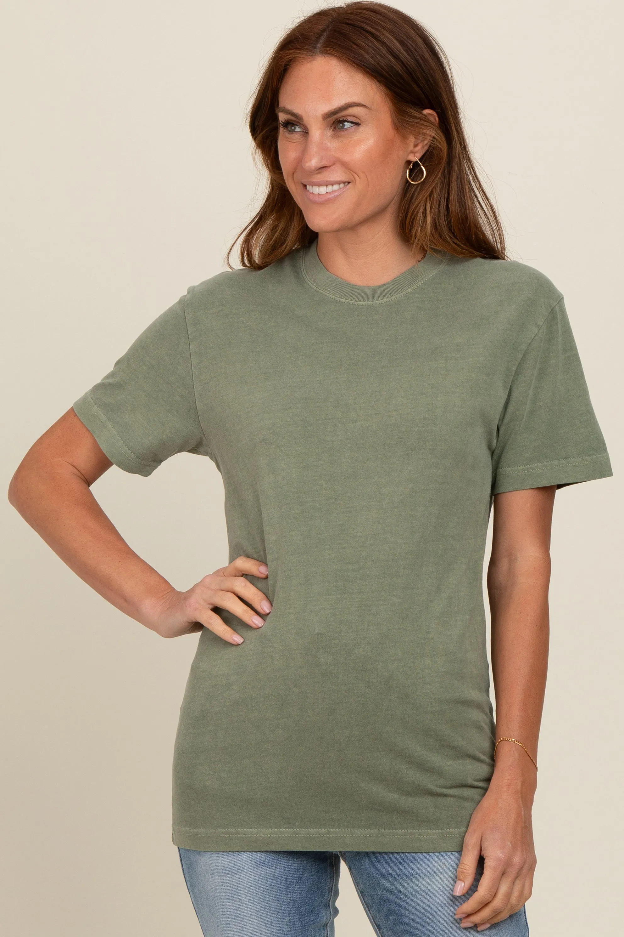 Olive Basic T-Shirt sold by Pinkblush product image thumbnail 2