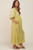 Green 3/4 Sleeve Embroidered Maternity Maxi Dress sold by Pinkblush