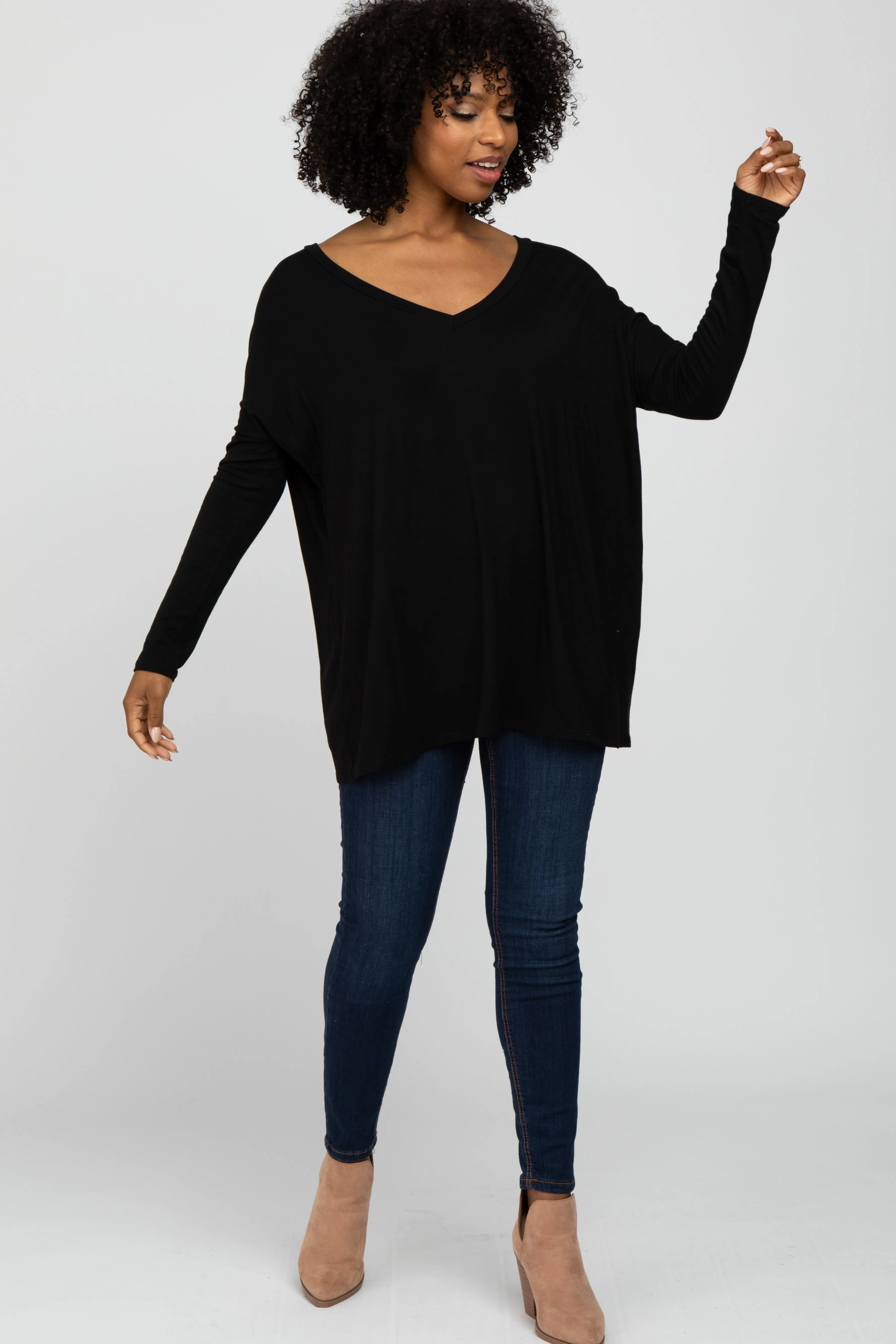 Black V-Neck Top sold by Pinkblush product image thumbnail 4