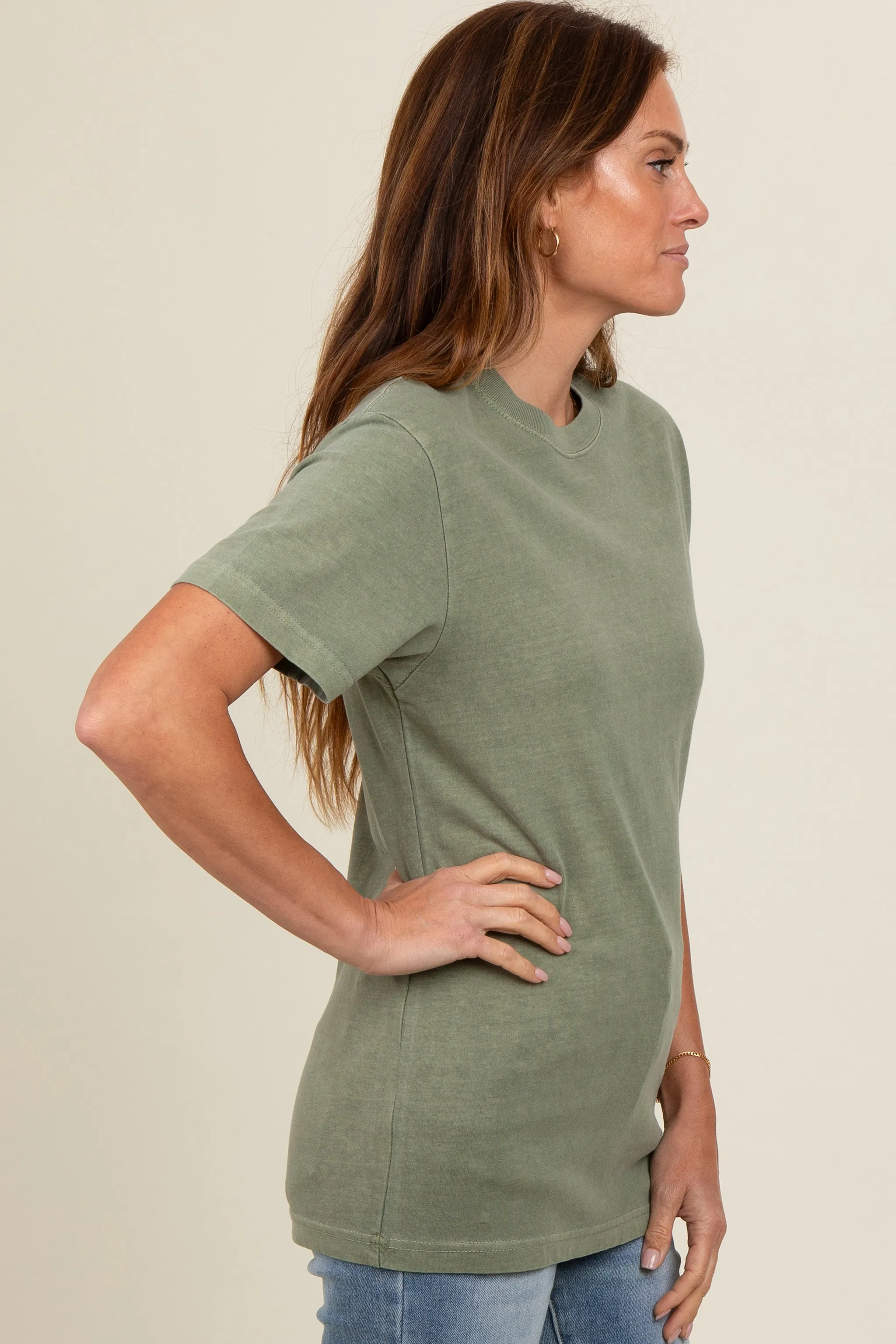 Olive Basic T-Shirt sold by Pinkblush product image thumbnail 3