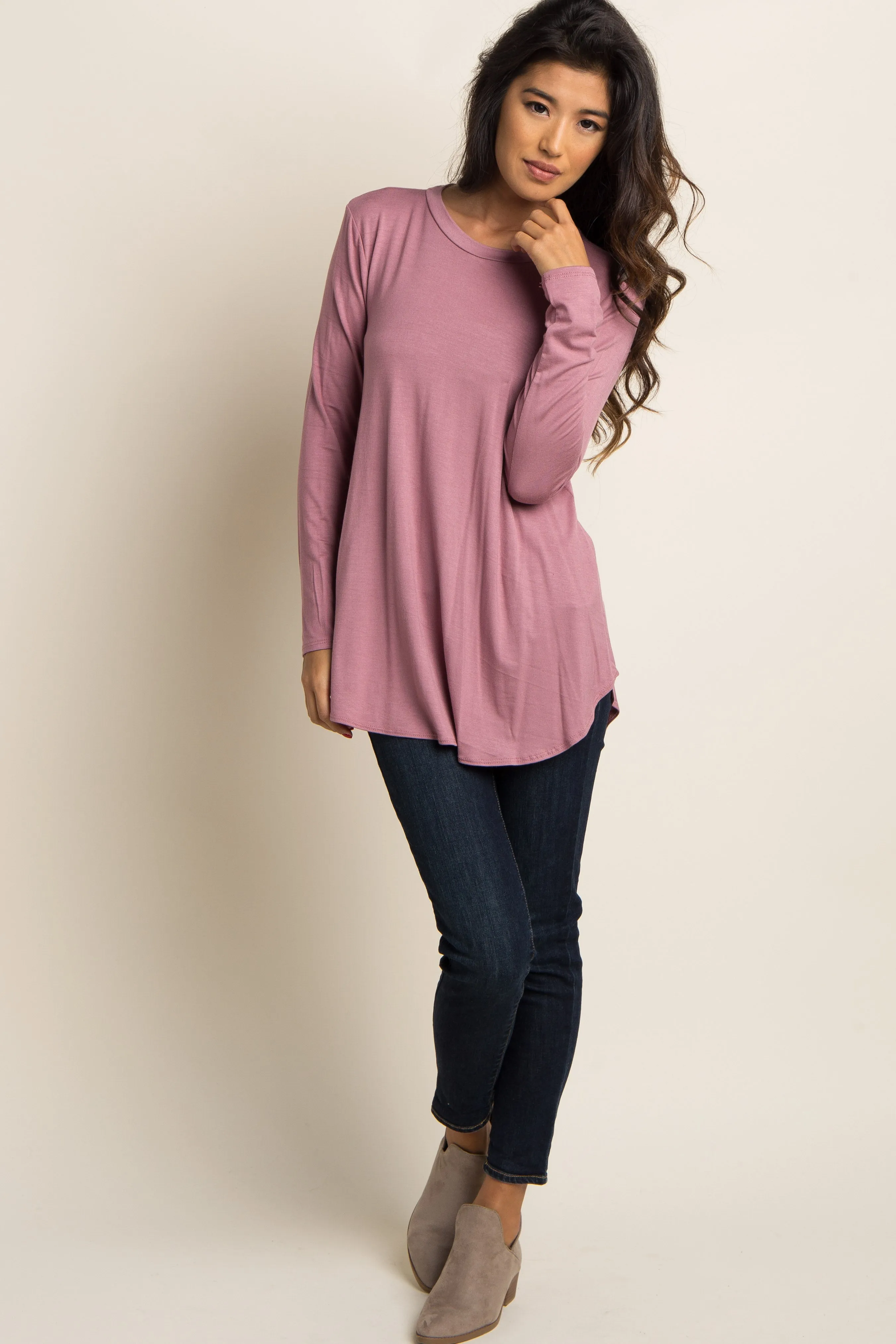 Pink Basic Long Sleeve Top sold by Pinkblush product image thumbnail 4