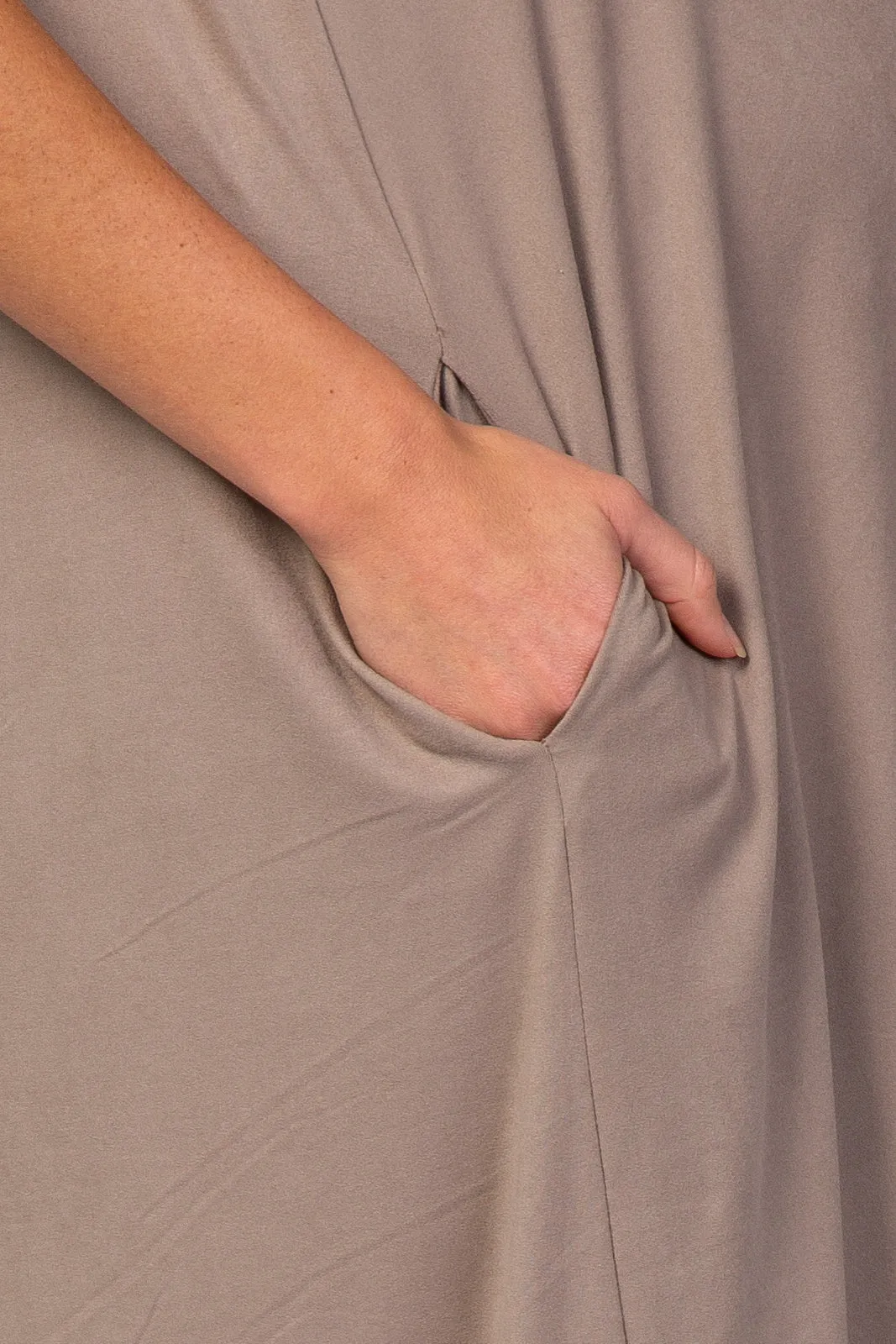 Taupe Side Slit Maternity Maxi Dress sold by Pinkblush product image thumbnail 5