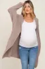 Taupe Pocketed Knit Maternity Cardigan sold by Pinkblush