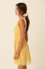Yellow Floral Swiss Dot Chiffon One Shoulder Mini Dress sold by Pinkblush