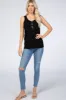 Black Ribbed Button Front Tank Top sold by Pinkblush