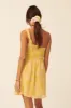 Yellow Floral Swiss Dot Chiffon One Shoulder Mini Dress sold by Pinkblush