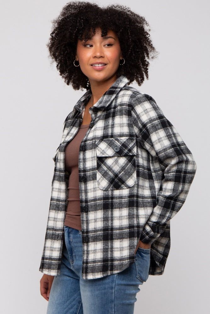 Black Plaid Button Down Flannel sold by Pinkblush product image thumbnail 3