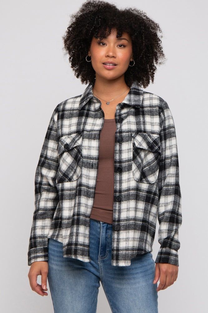 Black Plaid Button Down Flannel sold by Pinkblush product image thumbnail 2