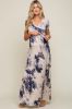 Taupe Floral Maternity Wrap Dress sold by Pinkblush