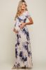 Taupe Floral Maternity Wrap Dress sold by Pinkblush