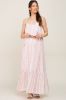 Coral Striped Sleeveless Maternity Maxi Dress sold by Pinkblush