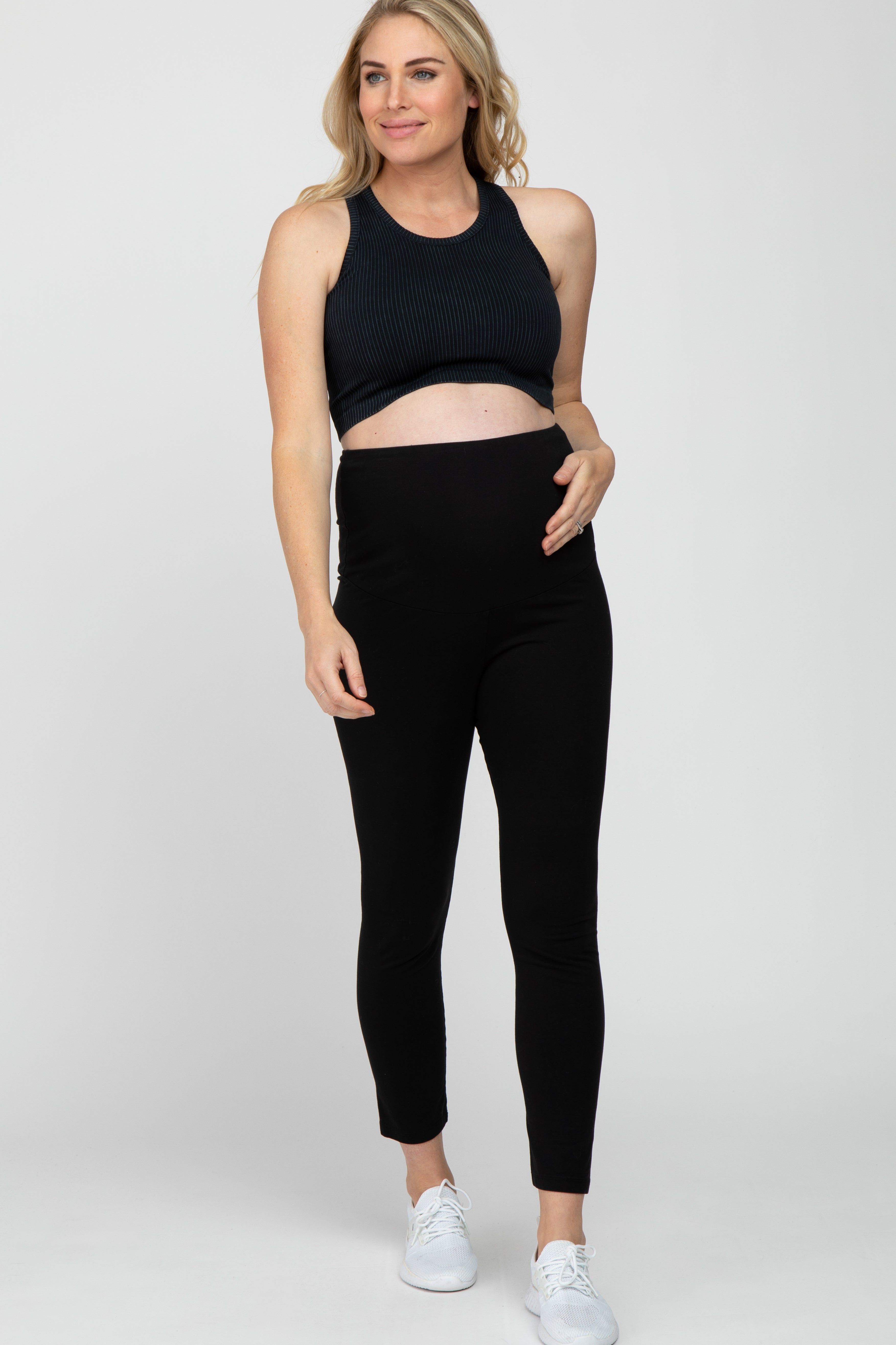 Black Vintage Wash Ribbed Maternity Sports Bra sold by Pinkblush product image thumbnail 4