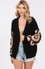 Black Sleeve Crochet Maternity Cardigan sold by Pinkblush