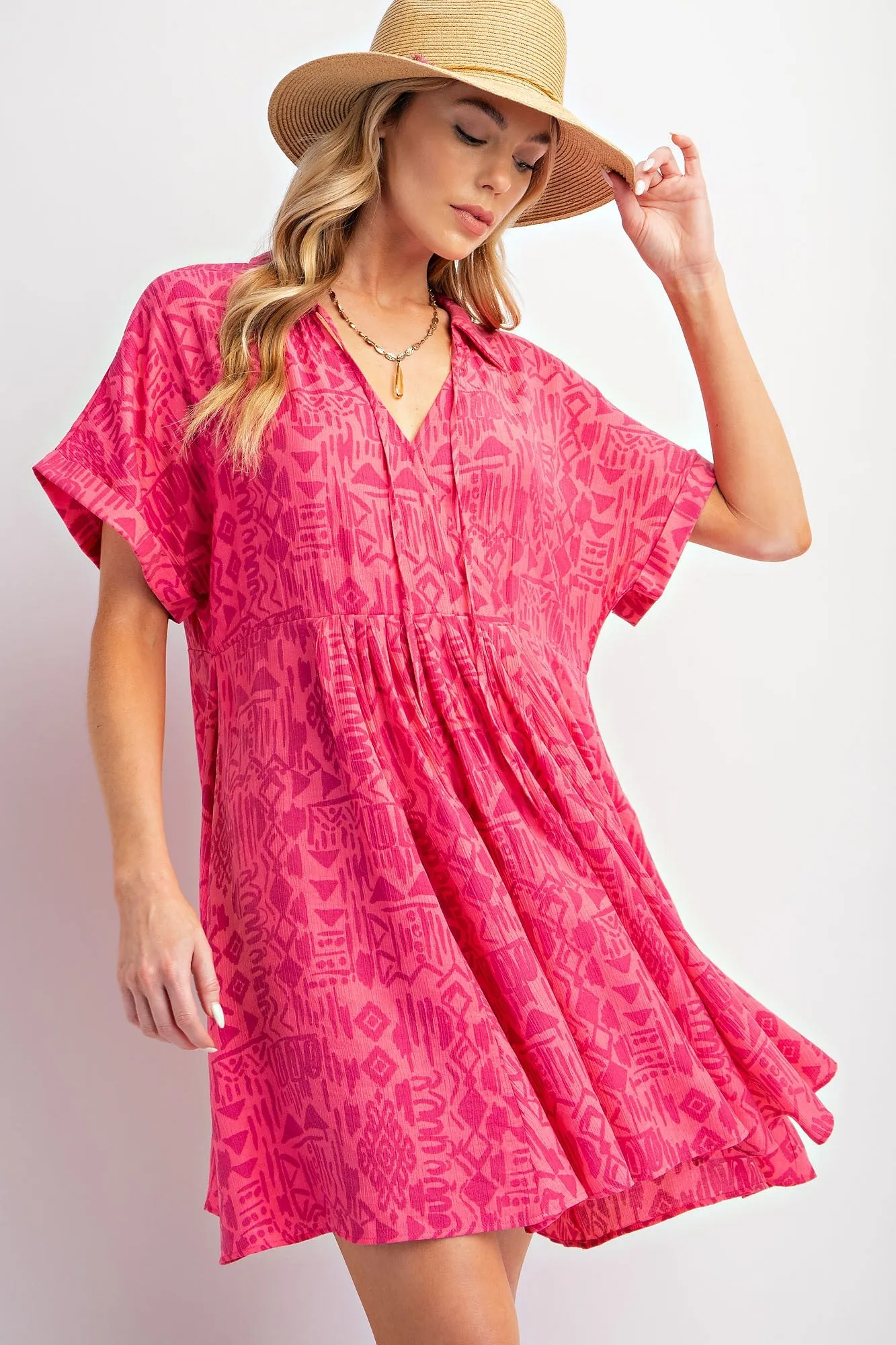 Fuchsia Printed Front Tie Maternity Dress sold by Pinkblush product image thumbnail 5