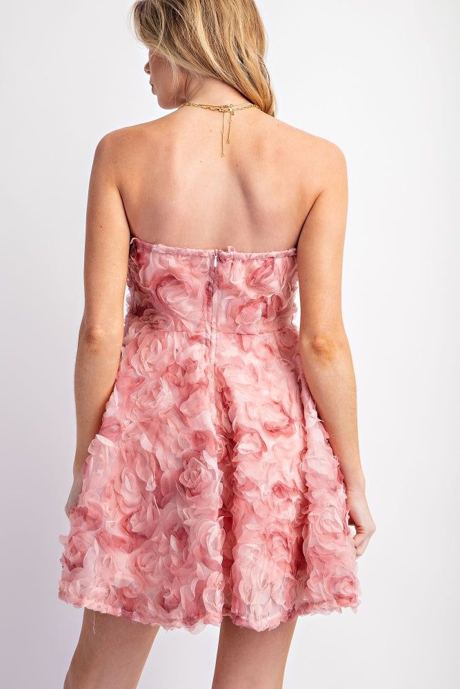 Pink 3D Floral Flare Mini Dress sold by Pinkblush product image thumbnail 3