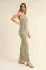 Taupe Crochet Knit Back Cutout Maxi Dress sold by Pinkblush
