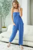 Blue Halter Cinched Jumpsuit sold by Pinkblush