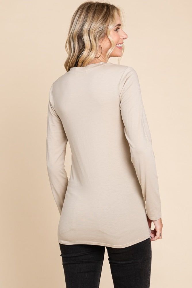Beige Fitted Long Sleeve Top sold by Pinkblush product image thumbnail 3