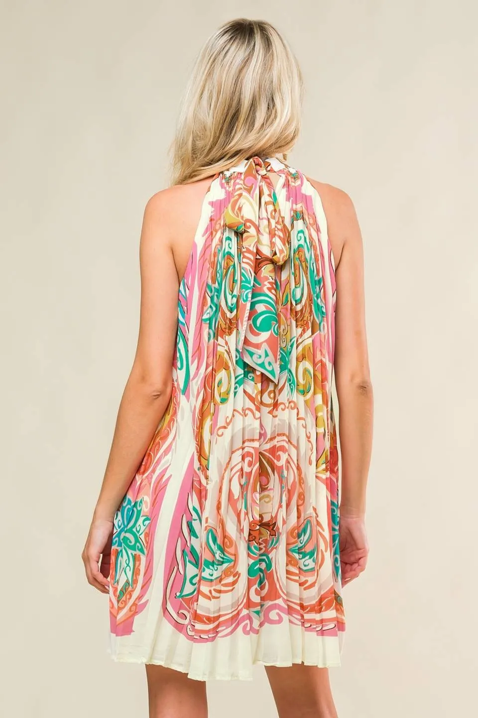 Ivory Multi Printed Halter Dress sold by Pinkblush product image thumbnail 3