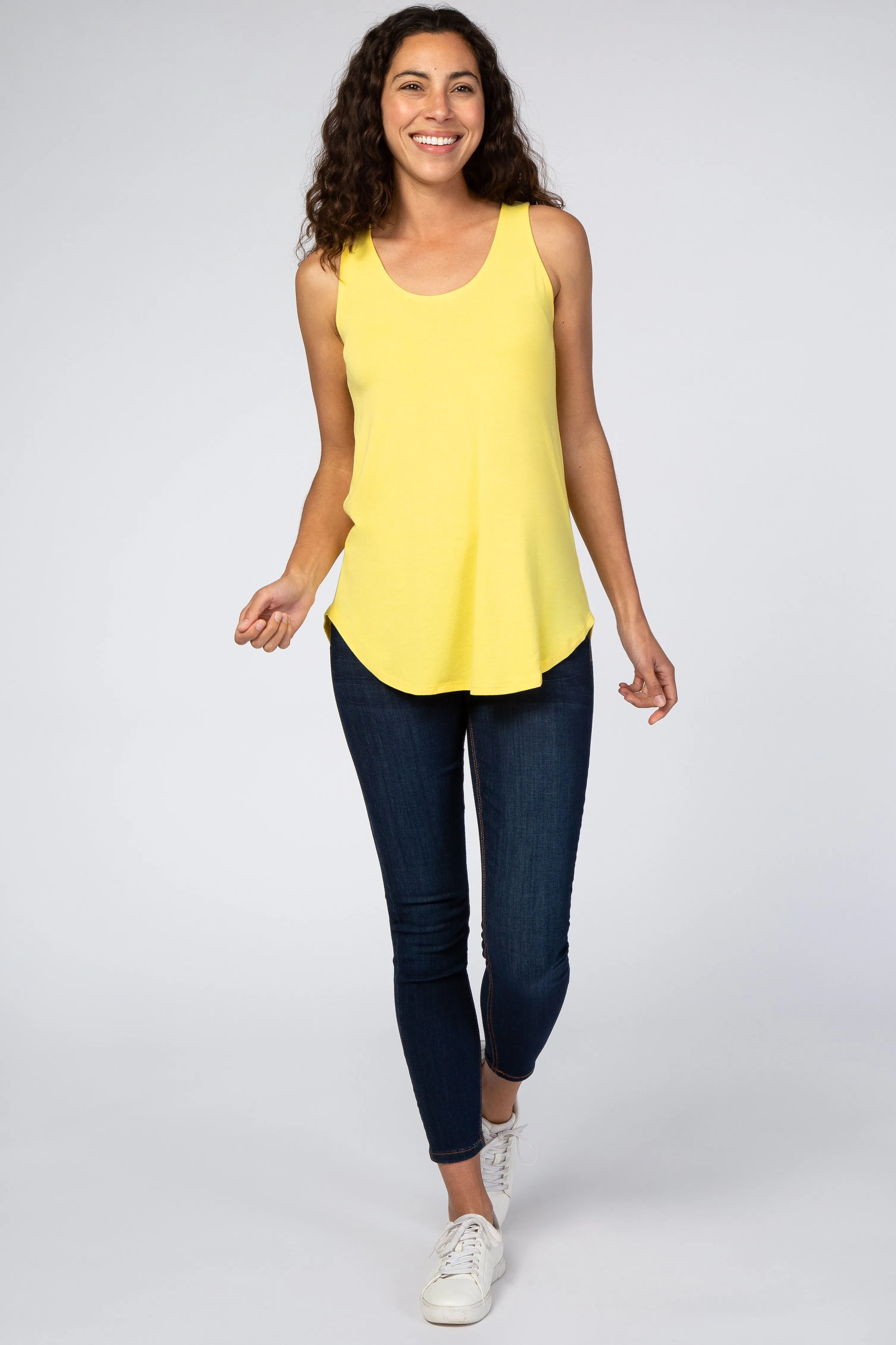 Yellow Rounded Hem Sleeveless Top sold by Pinkblush product image thumbnail 4