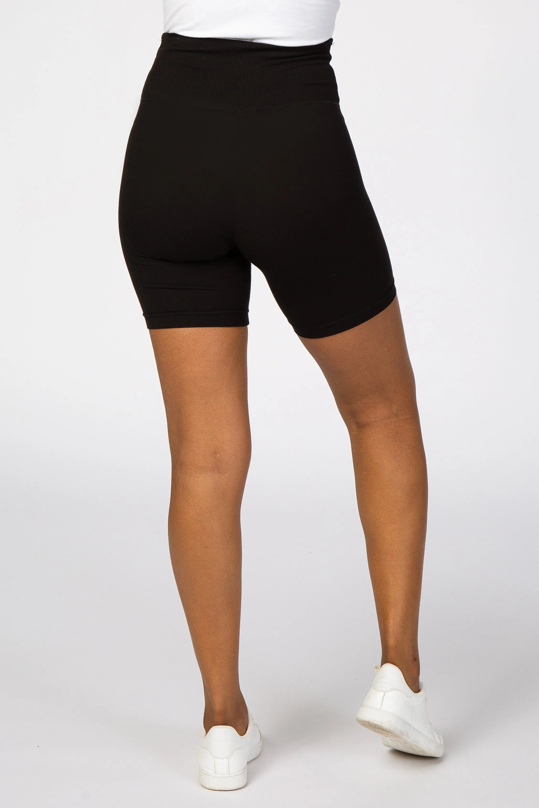 Black Ribbed Bike Shorts sold by Pinkblush product image thumbnail 4